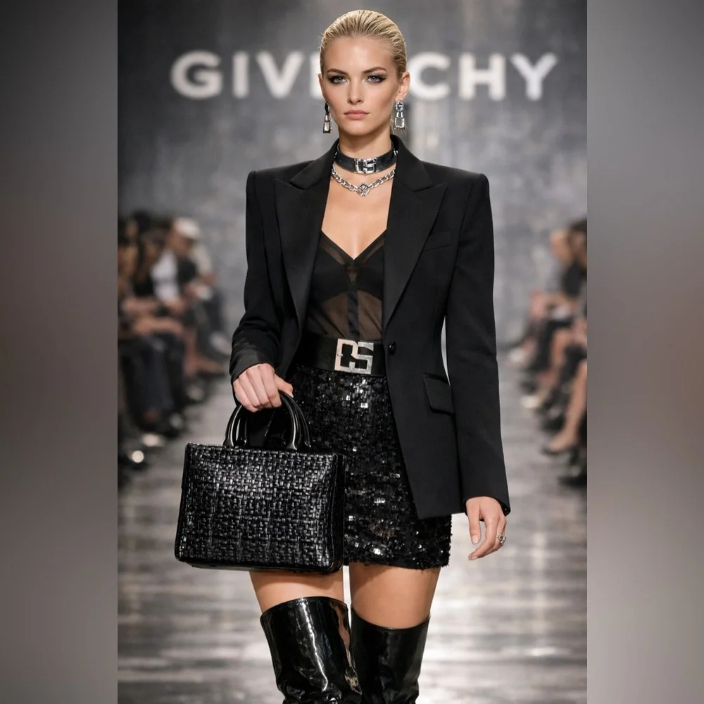 Givenchy Vintage Woven Signature with Acrylic Handles
